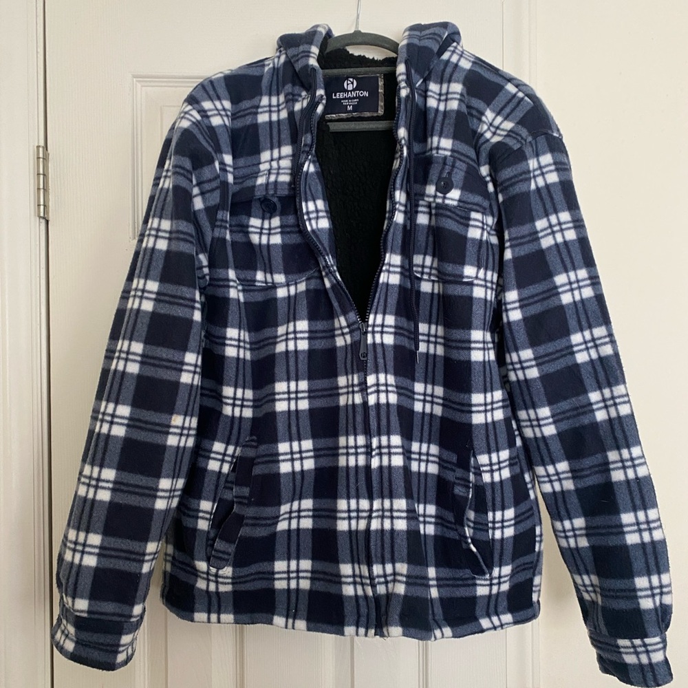 LeeHanton Flannel Full zip Hoodie